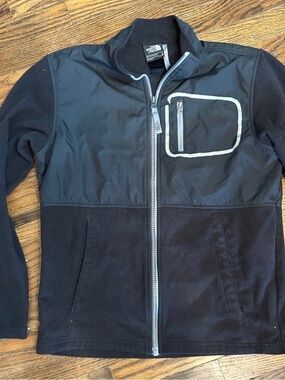 The North Face Black Lightweight Zip Fleece Jacket with Chest Pocket
